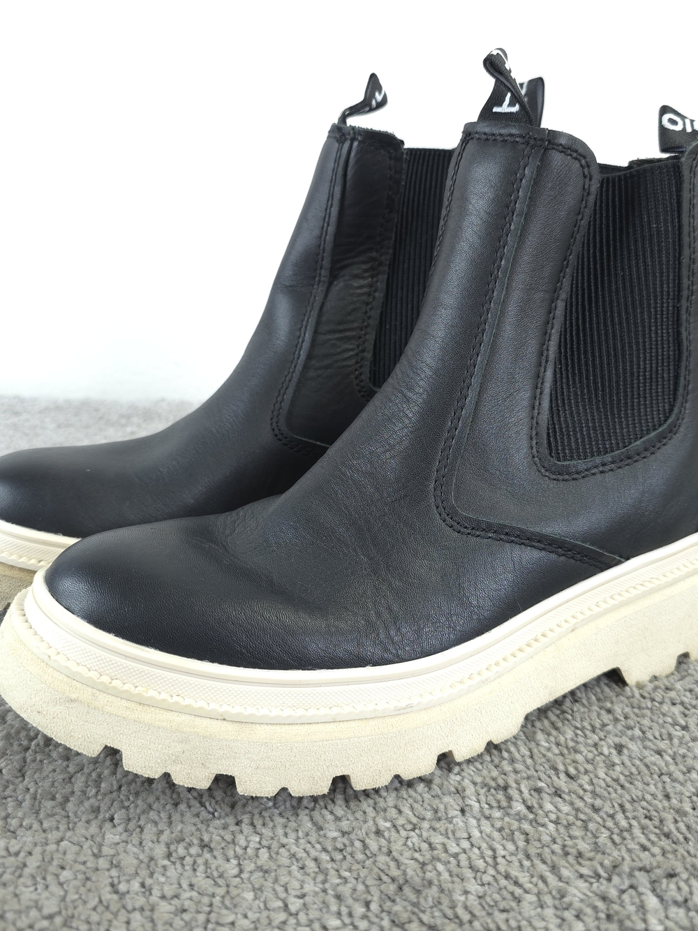 BIONICA Boot Drina Waterproof Womens 8 Chelsea Black Leather Bionico Platform